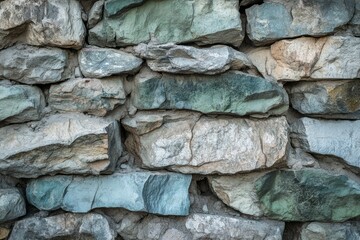 Textured gray stone wall, cool blue tones. AI generated