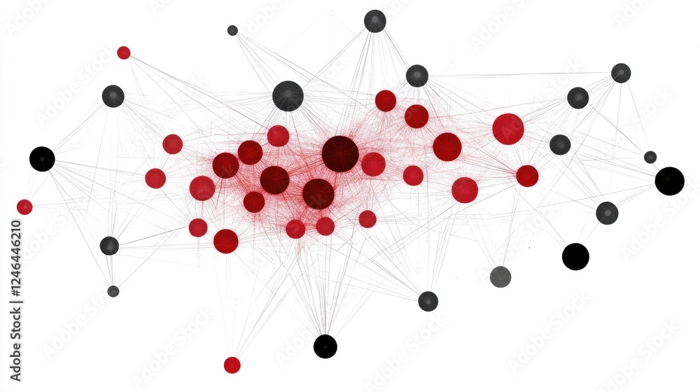 Poster machine learning-powered networking system with abstract ai connections.
