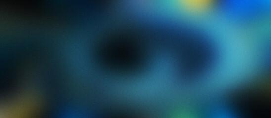 Grainy, noisy poster background featuring a deep charcoal and electric blue color wave, set against a black backdrop with a textured noise effect, creating a bold and dynamic design.