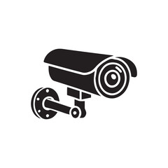 Security camera CCTV vector icon illustration in black and white design. Vector illustration
