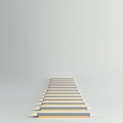 Minimalist Stairs in Soft Light and Empty Space