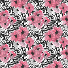 Beautiful seamless floral pattern with watercolor summer flowers