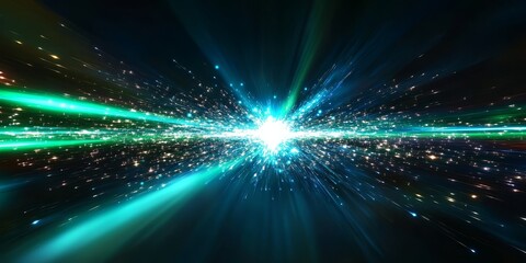 Innovative Visuals Featuring Green and Blue Light Themes