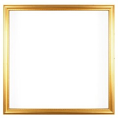 Obraz premium Square gold frame with a minimalist design, ideal for modern decor and displaying art or photos. Isolated on white background.