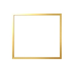 Obraz premium Square gold frame with a minimalist design, ideal for modern decor and displaying art or photos. Isolated on white background.