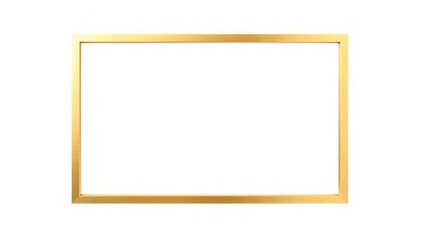Square gold frame with a minimalist design, ideal for modern decor and displaying art or photos. Isolated on white background.
