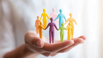 [Inclusive Unity and Diversity Art] Unity in Diversity: Vibrant Figurines Representing Community Strength