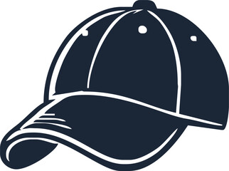 illustrations of baseball caps. Design element for logo, emblem, sign, poster, card, banner. Vector illustration