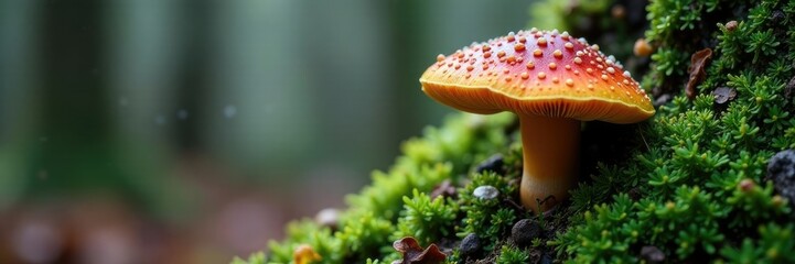 Fototapeta premium Mossy tree trunk with velvet shank enokitake mushroom, growth, winter, tree