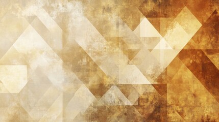 Golden light and pale brown abstract background with overlapping triangular geometric patterns, soft matte texture, subtle shadows.