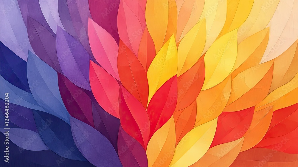 Poster abstract colorful leaf pattern design