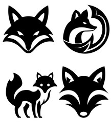 fox logo creative and original for your business or company set logotype vector illustration isolated on white background