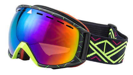 Sky goggles sport png cut out isolated transparent white background | Safety equipment eyewear for winter sports, vacation, adventure | 2025 best new reflective photo image download
