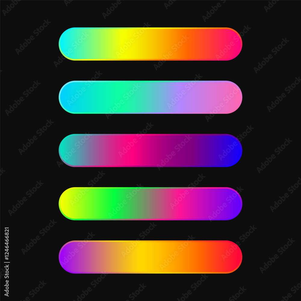 Poster vector set of gradients in neon colors. vector design