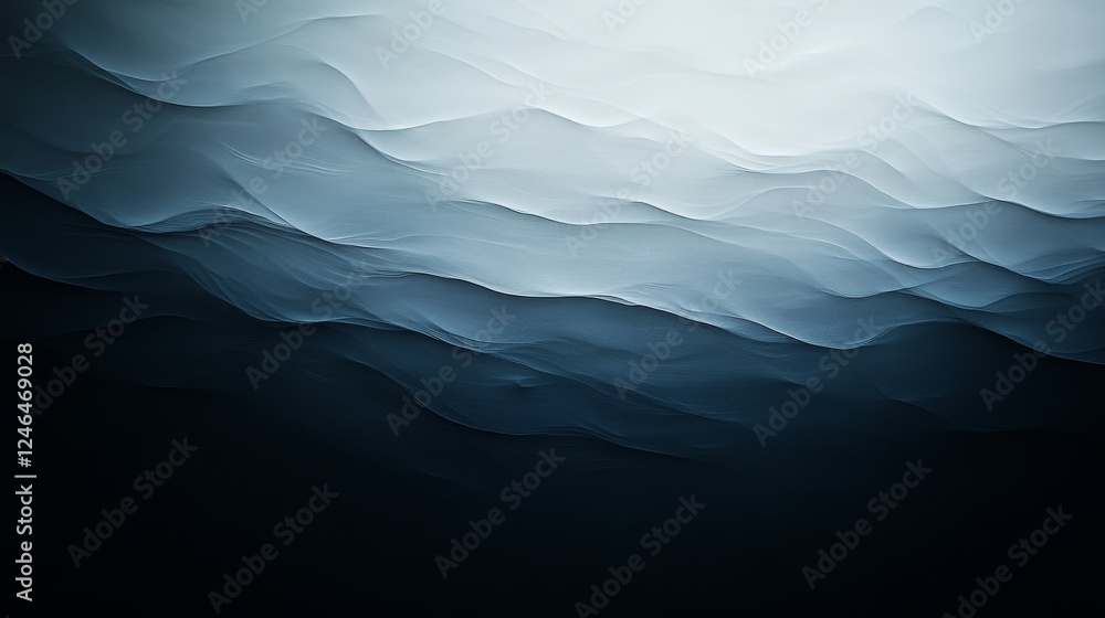 Poster Vibrant light streaks in blue and white swirl gracefully against a dark backdrop, suggesting a sense of motion and depth with space for additional text or elements