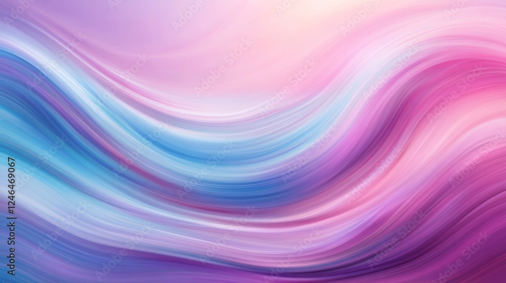 Poster swirling pastel colors blend seamlessly on a wrinkled silicone sheet, reflecting light and forming a