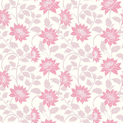 Fototapeta premium Beautiful seamless floral pattern with watercolor summer flowers