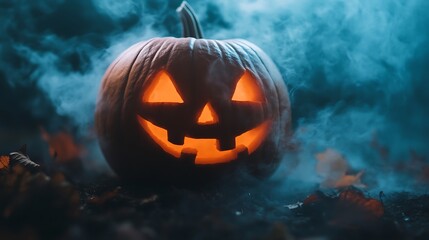 Fototapeta premium Crystal clear Halloween background with exceptional vibrant spooky atmosphere and colors