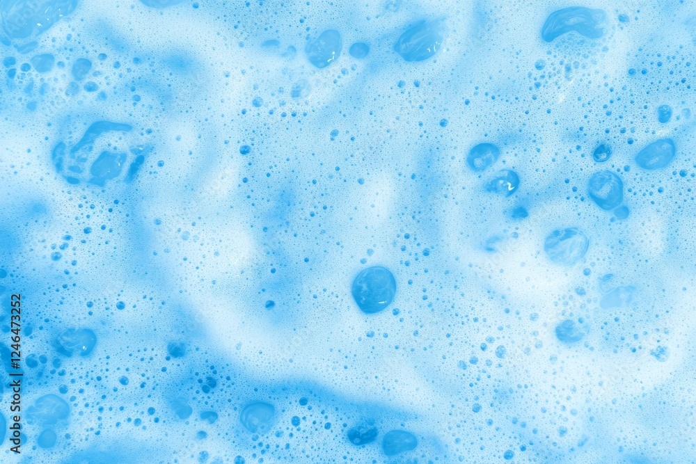 Poster Close-up of turquoise ocean water highlights captivating foam and splash patterns, demonstrating nature's artistry in an abstract design with ample copy space