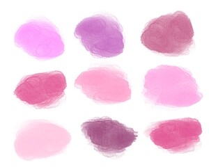 Pink clouds on a white background set in pink prints