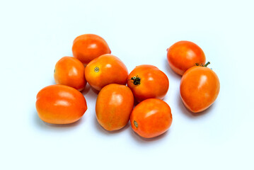 Tomatoes on a white background