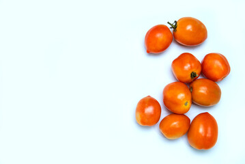 Tomatoes on a white background