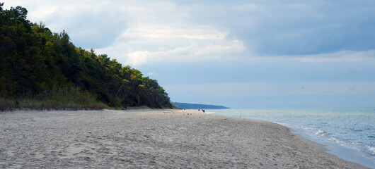 Baltic sea shoreline near Pobierowo, Poland, beautiful landscape