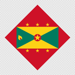Grenada rhombus flag. Vector illustration.