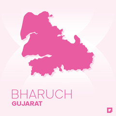 Obraz premium Bharuch vector map, Vector map of Bharuch, editable eps, AI files, Vector illustration of Bharuch vector map