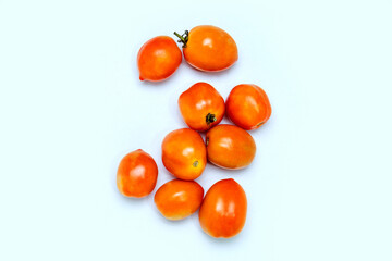 Tomatoes on a white background