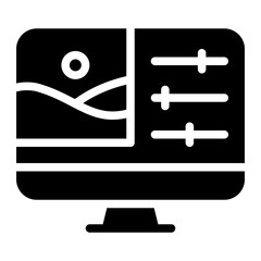 photo editing glyph icon