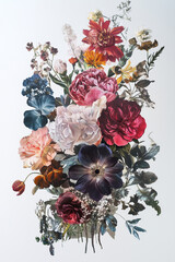 Modern trendy collage poster of flowers