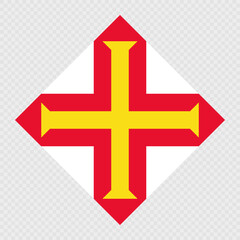 Guernsey rhombus flag. Vector illustration.