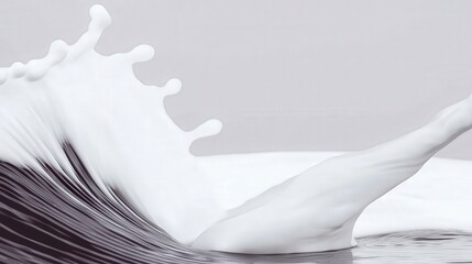 Abstract White Liquid Splash on Dark Background Artistry