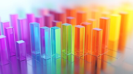 Obraz premium Digital multicolored histogram representing business growth in 3D.