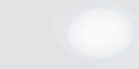 Naklejka premium Abstract white glowing geometric lines on gray background. Modern shiny blue circle lines pattern. Futuristic technology concept. Suit for cover, poster,