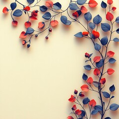 Minimalist Dragon-Themed Easter Border Design with Leaf Motifs for Festive Celebrations