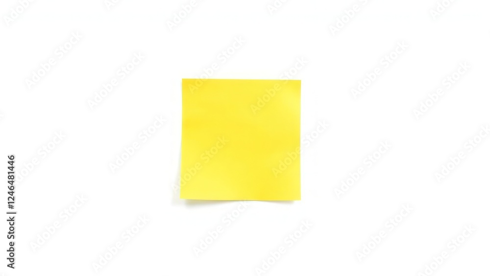 Poster yellow sticky note with a blank surface, ideal for writing reminders, messages, or short notes. the 
