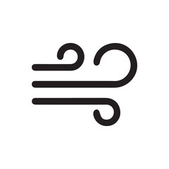 Wind Icon Vector Minimalist Air Flow Symbol Breeze Line Art Illustration