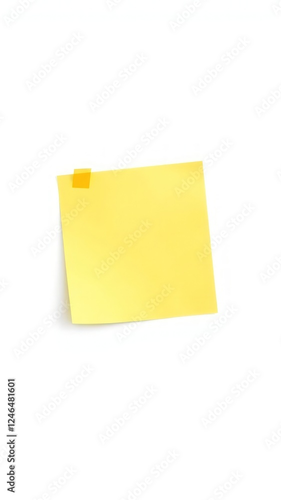 Poster yellow sticky note with a blank surface, ideal for writing reminders, messages, or short notes. the 