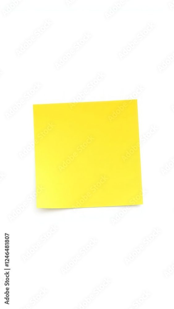 Poster yellow sticky note with a blank surface, ideal for writing reminders, messages, or short notes. the 