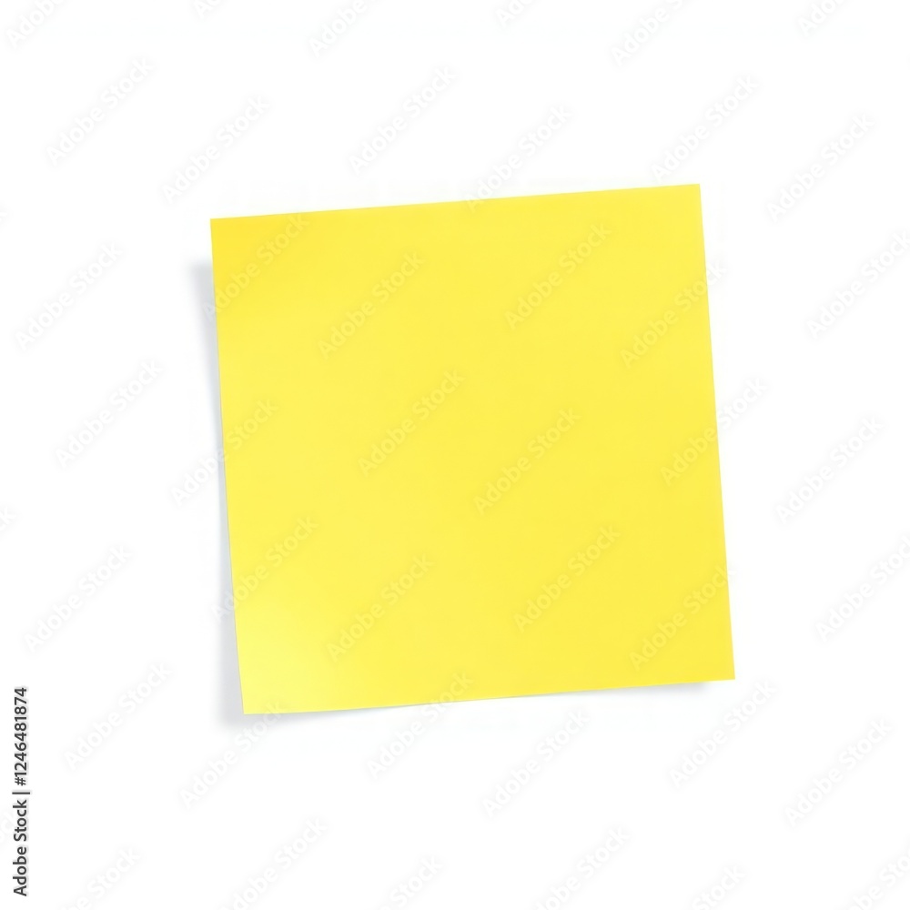 Poster yellow sticky note with a blank surface, ideal for writing reminders, messages, or short notes. the 