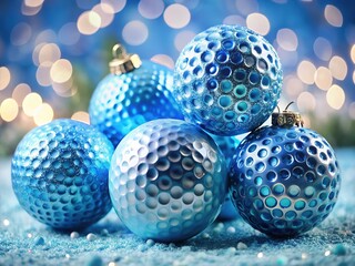 Blue Christmas golf balls: chic holiday decor for the golfer.