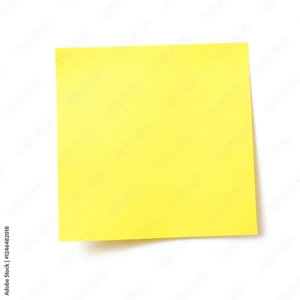 Poster yellow sticky note with a blank surface, ideal for writing reminders, messages, or short notes. the 