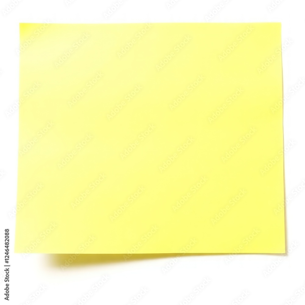 Poster yellow sticky note with a blank surface, ideal for writing reminders, messages, or short notes. the 