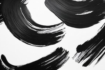 organic flowing lines create dynamic abstract pattern, bold black brushstrokes weave and dance...