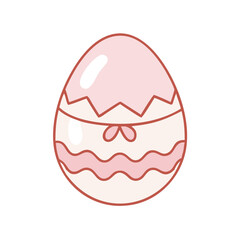 Simple Linear UI Icon in White Representing Easter Egg for Easter Celebration, simple linear ui icon, white background, words + concept