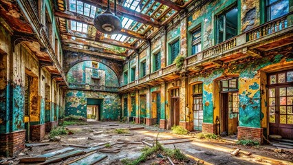 Obraz premium Abandoned spaces: exploring concrete texture and surface artistry.