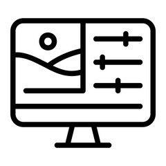 photo editing line icon