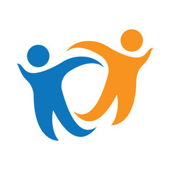 Fun people Healthy Life Logo template